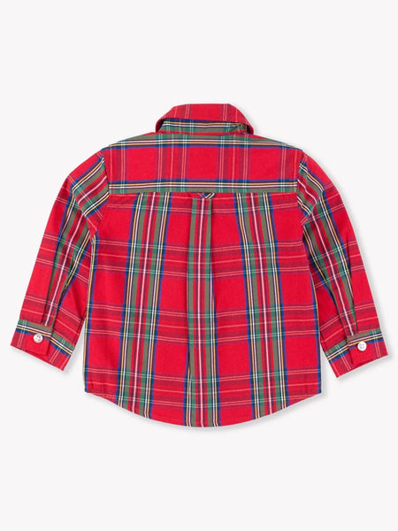 Holiday Plaid Long Sleeve Button-Down Shirt