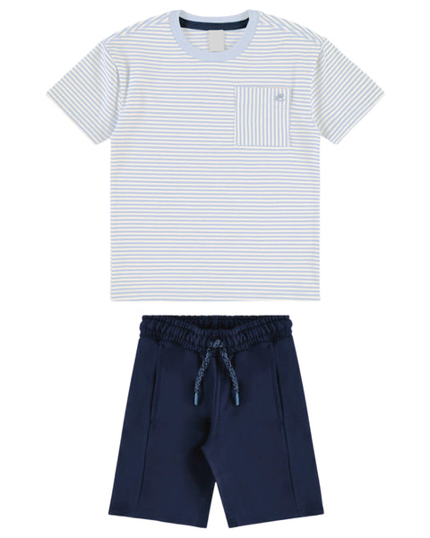 Blue Striped Set: 12-24m & 2T