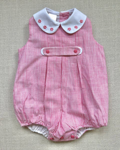 Pink Stripes Peter Pan Collar Bubble Romper