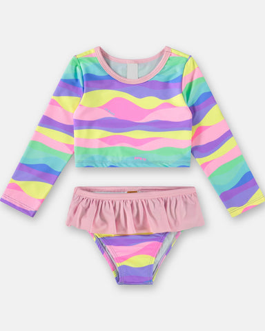 Vibrant Waves Rashguard Bikini