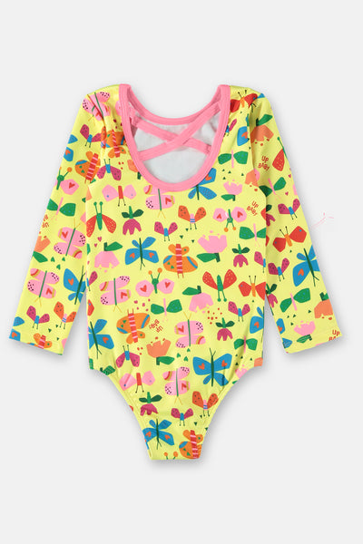 Neon Butterfly Garden One Piece Swimsuit