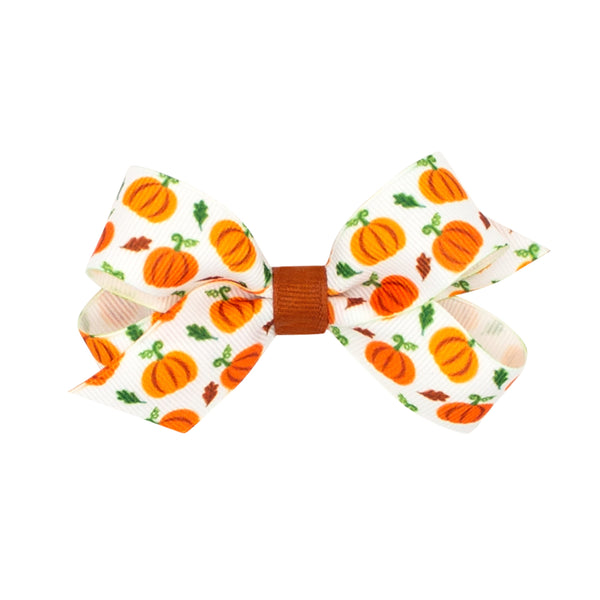Pumpkin Hair Clip Bows (Variety of prints & size)