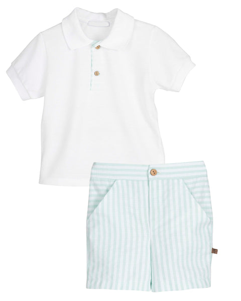Mint Green Stripes Boy Set