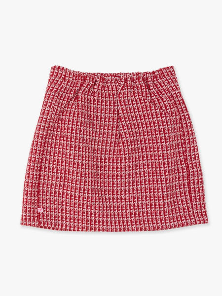 Charming Shimmer Tweed Bow Skirt