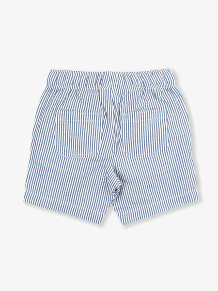 Blue Seersucker Pull-On Short
