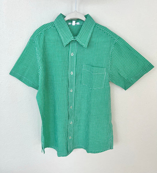Green Mini Check Button Shirt