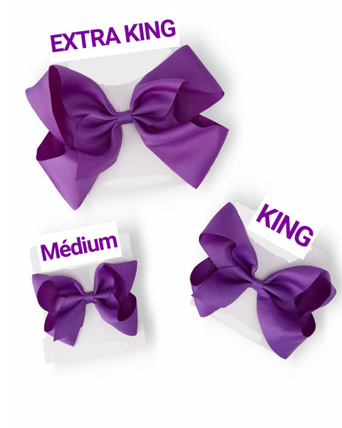 Grosgrain Hair Bow (Orange & Purple)