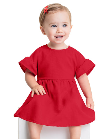 Red Linen Baby Dress