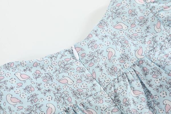 Floral Dove Smocked Dress