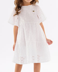 White Lace Dress: 12-24m, 3T, 6Y