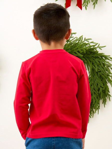 Christmas Tree Embroidered Henley Tee
