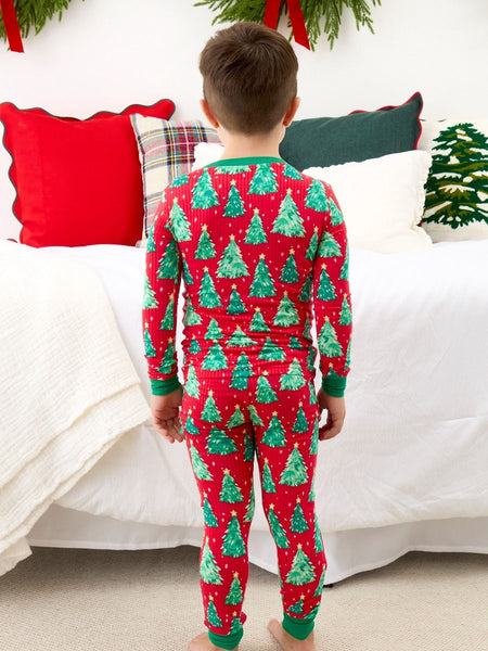 Christmas Tree Unisex Bamboo Pajama Set