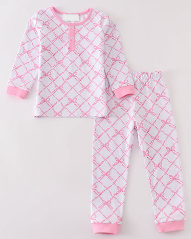 Pink Bows Pajama Set