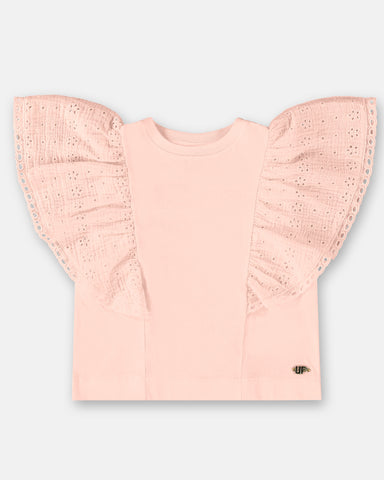 Light Pink Laise Ruffle Top