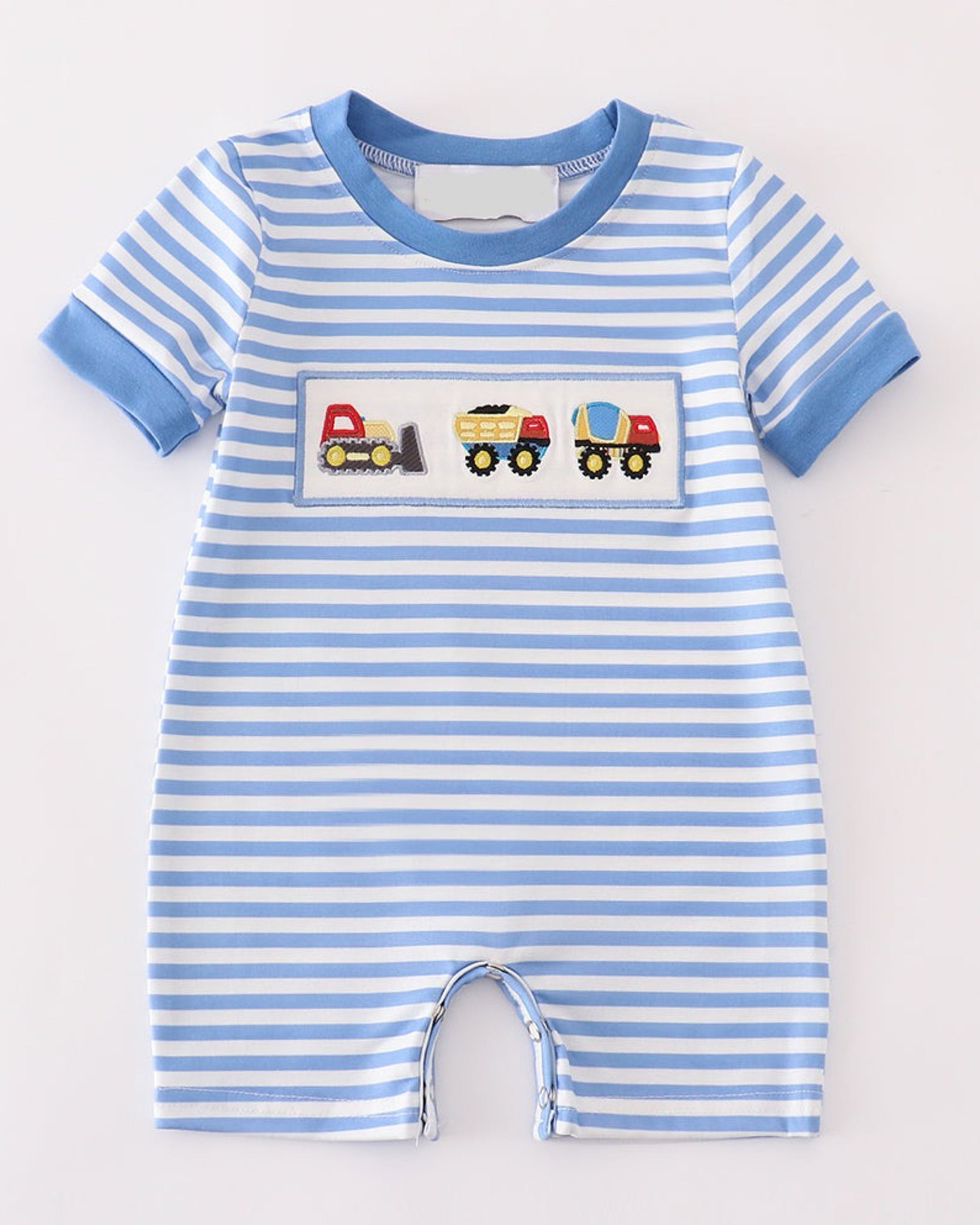 Trucks Embroidery Romper: 6m