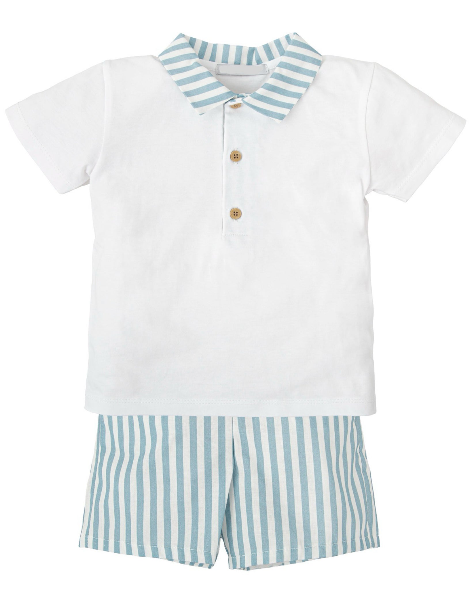 Turquoise Stripe Boy Set