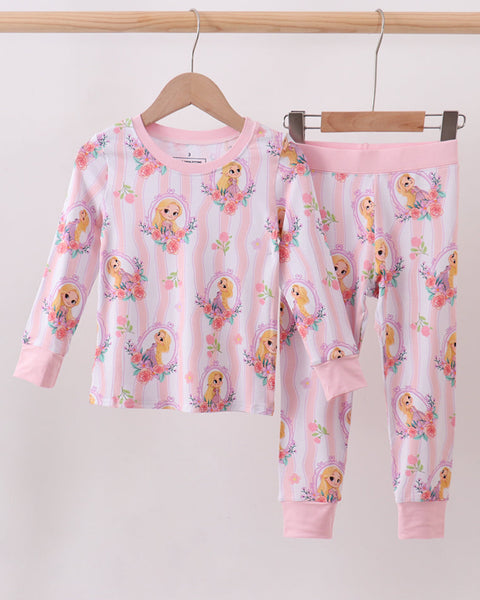 Princess Stripe Bamboo Pajama Set