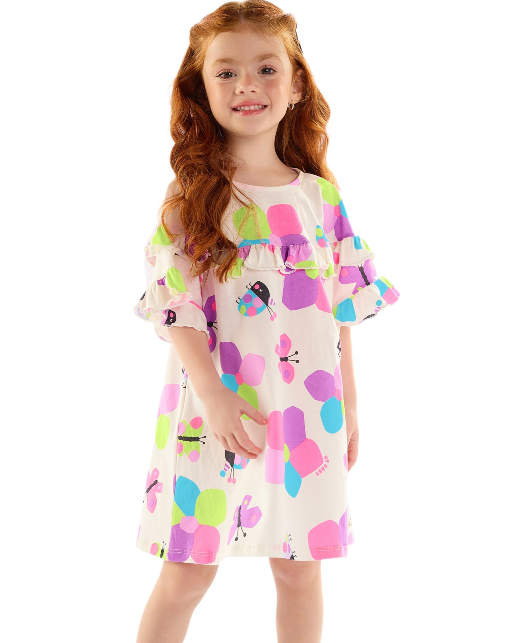 Flowers & Butterflies Jersey Dress