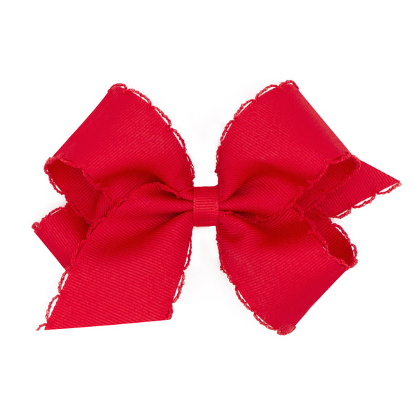 Hair Clip Bow with Matching Moonstitch Edge (Mini, Small & Medium Size)