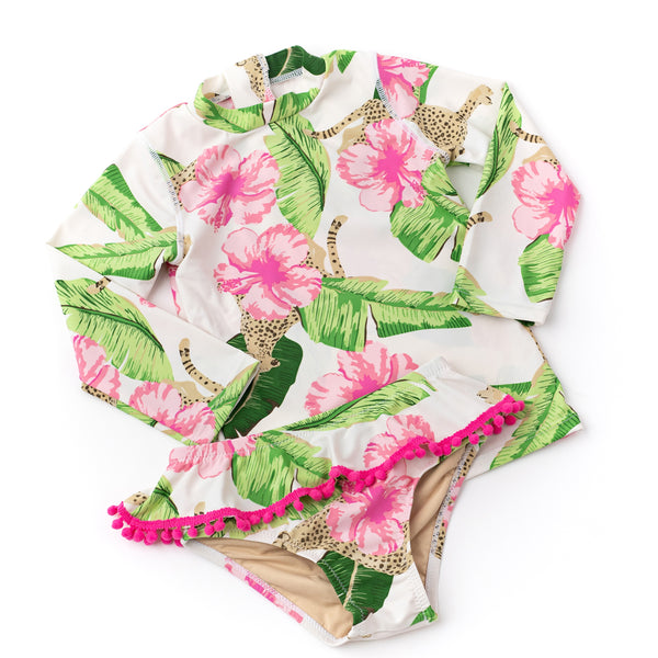 Botanical Leaves Rashguard Swim Set