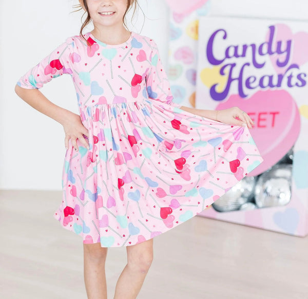 Heart Lollipops Pocket Twirl Dress