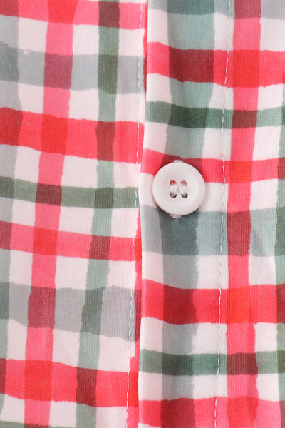 Red Plaid Button Down Shirt