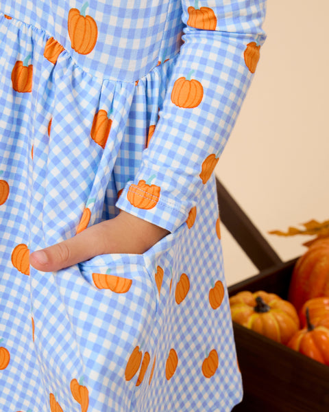 Pumpkin Gingham Dress