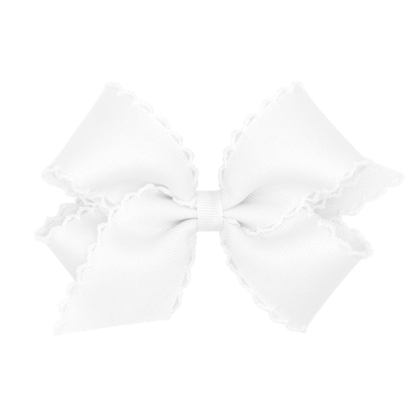 Hair Clip Bow with Matching Moonstitch Edge (Mini, Small & Medium Size)