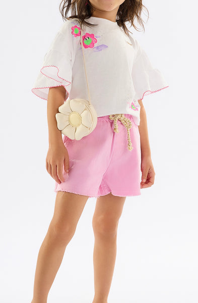 Happy Daisy White Ruffle Blouse