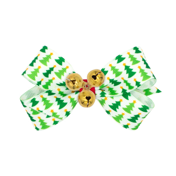 Christmas Mini Hair Bow with Bells