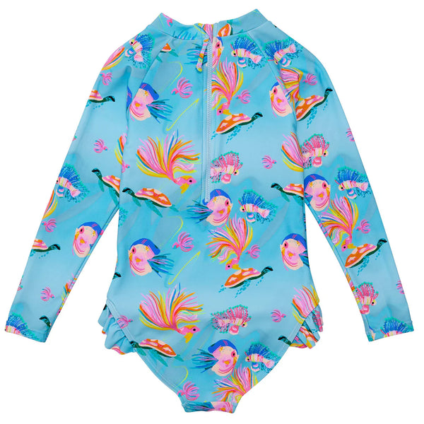 Betta Fish Leg Frill Surf Suit (size 2T, 3T, 4T, 6y)