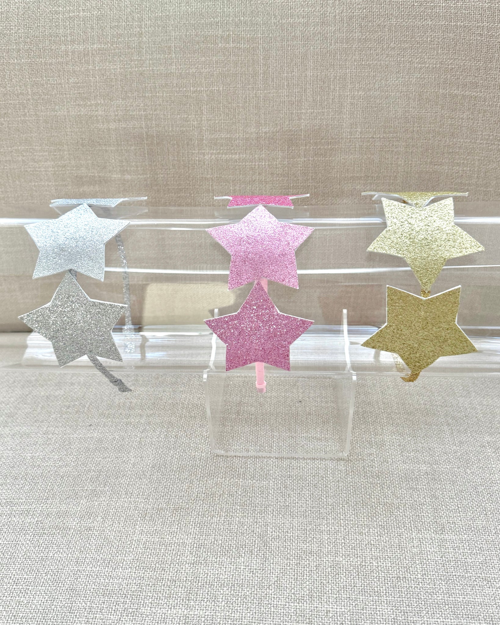 Three Glitter Stars Headband