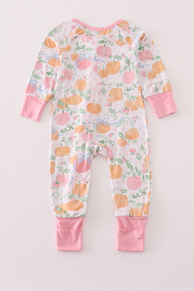 Pumpkin Zipper Bamboo Pajama: 9m