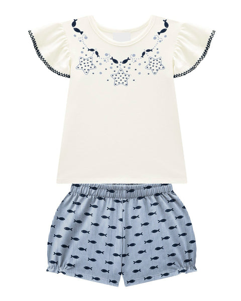 Navy Fishes & Starfishes Set