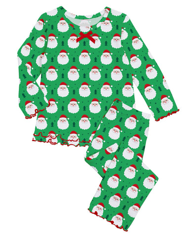 Santa Green Ruffle Pajama Set