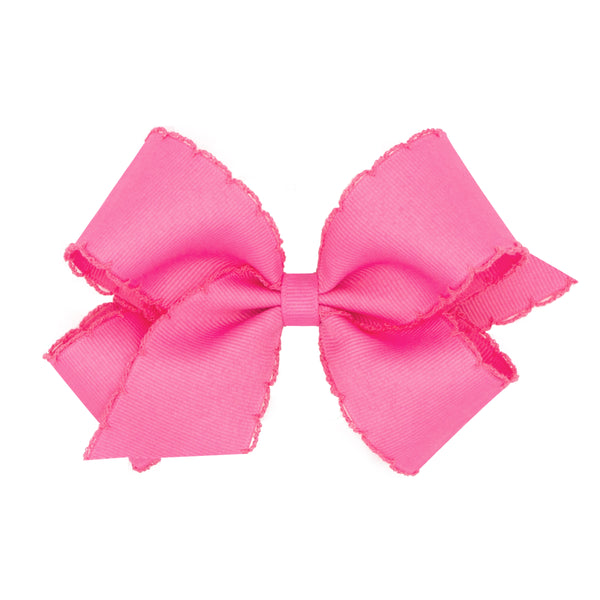 Hair Clip Bow with Matching Moonstitch Edge (Mini, Small & Medium Size)