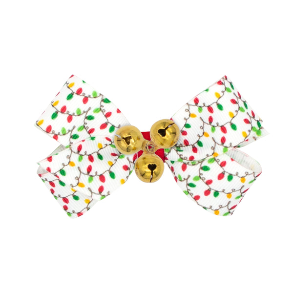 Christmas Mini Hair Bow with Bells