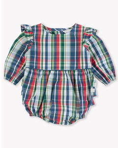 Jolly Plaid Bubble Romper