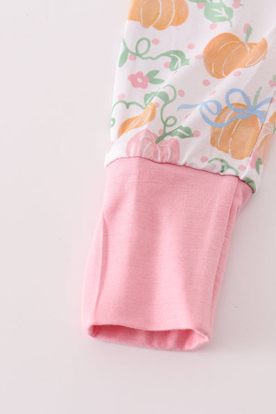 Pumpkin Zipper Bamboo Pajama: 9m