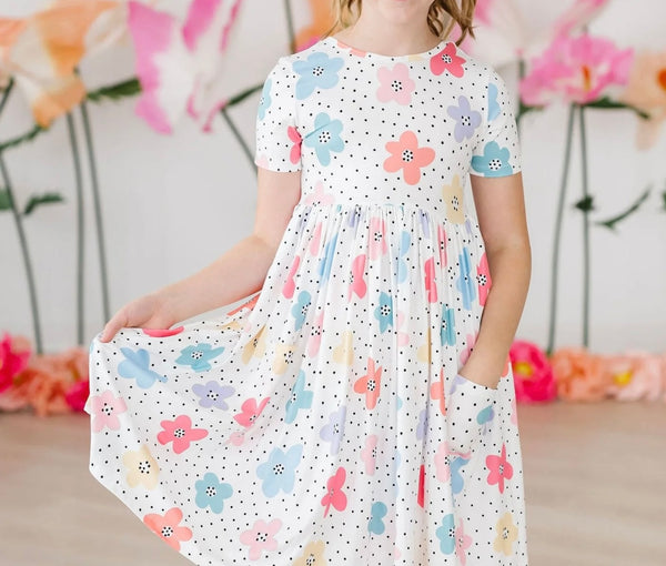 Dots & Daises Pocket Twirl Dress