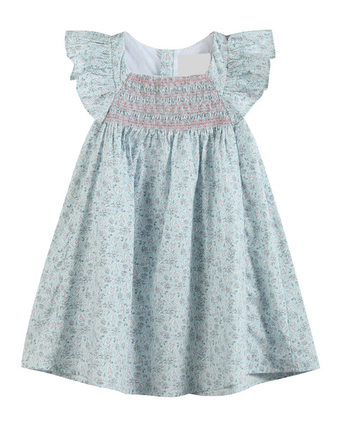Floral Dove Smocked Dress