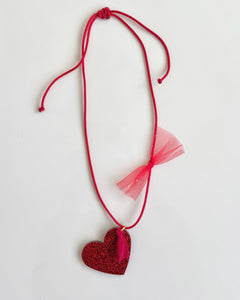 Glitter Heart Necklace (Variety of Colors)