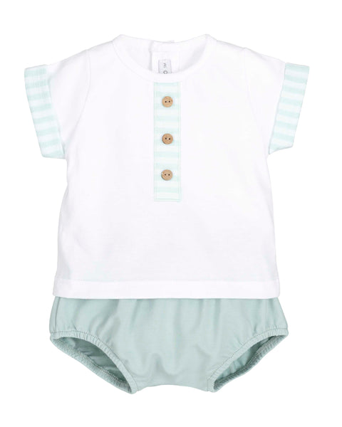 Mint Green Stripes Bloomer Set