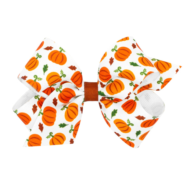 Pumpkin Hair Clip Bows (Variety of prints & size)