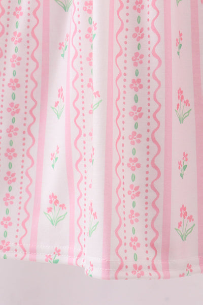 Floral Bow Smocked Dress