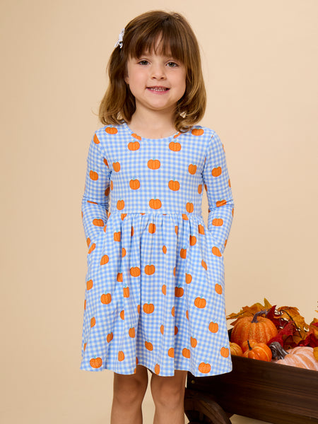 Pumpkin Gingham Dress