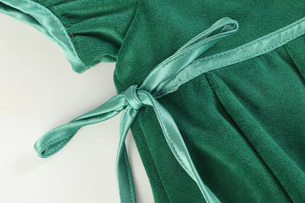 Green Velour Dress: 2T