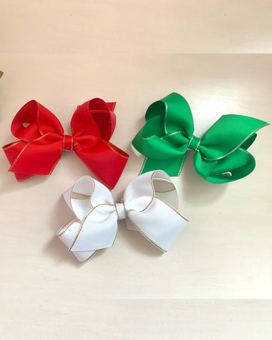 Metallic Edge Hair Bow (mini & Medium)