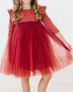 Shimmer 3/4 Sleeve Tutu Dress