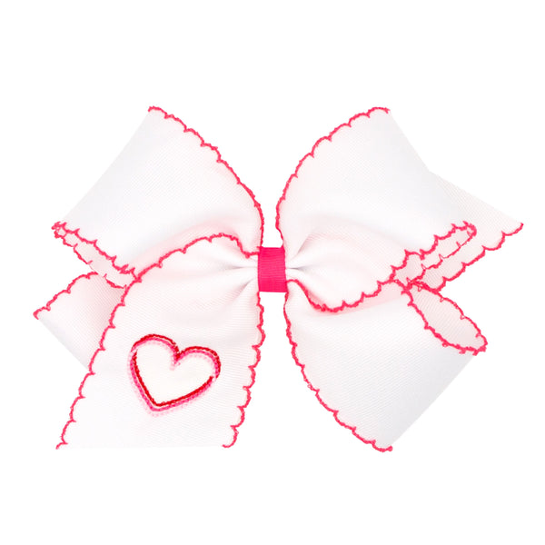 Moonstitch Embroidered Heart Bow